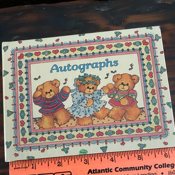 3 BEARS autograph book, NEW, MULTI COLOR BLANK PAGES inside - Picture 1 of 3